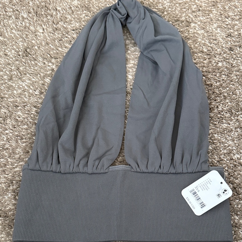 Free People Gray Halter Bralette